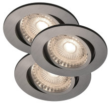 Inbyggnadsspot Auriga Nickel LED IP20 3-pack Nordlux